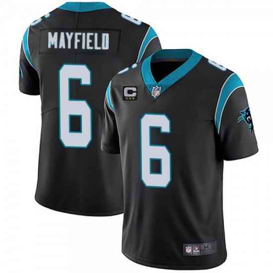 Men Carolina Panthers 2022 #6 Baker Mayfield Black With 3-star C Patch Vapor Untouchable Limited Stitched Jersey->carolina panthers->NFL Jersey