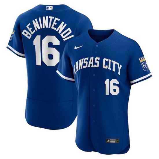 Men Kansas City Royals #16 Andrew Benintendi Blue Flex Base Stitched Jersey->kansas city royals->MLB Jersey