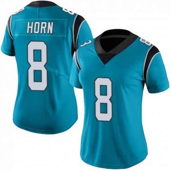 Women Carolina Panthers #8 Jaycee Horn Blue Stitched Football Limited Jersey->youth nfl jersey->Youth Jersey