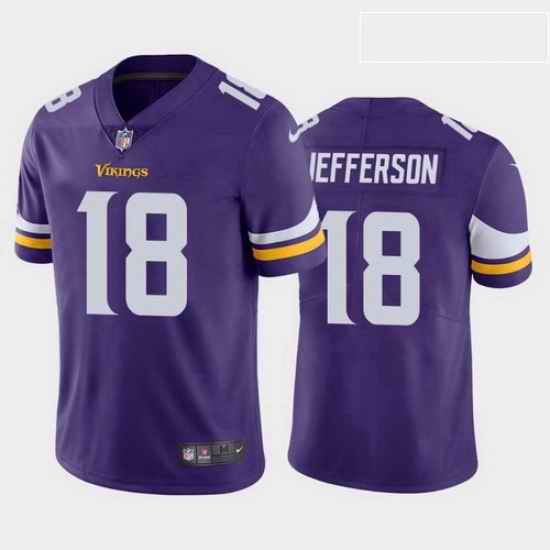 Youth Minnesota Vikings Justin Jefferson #18 Purple Vapor Limited Stitched NFL Jersey->youth nfl jersey->Youth Jersey