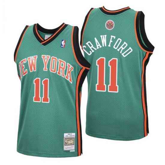 Men New York Knicks #11 Jamal Crawford 2006 07 Green Swingman Stitched Jersey->cleveland cavaliers->NBA Jersey
