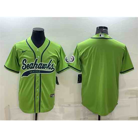 Men Seattle Seahawks Blank Green With Patch Cool Base Stitched Baseball Jersey->seattle seahawks->NFL Jersey