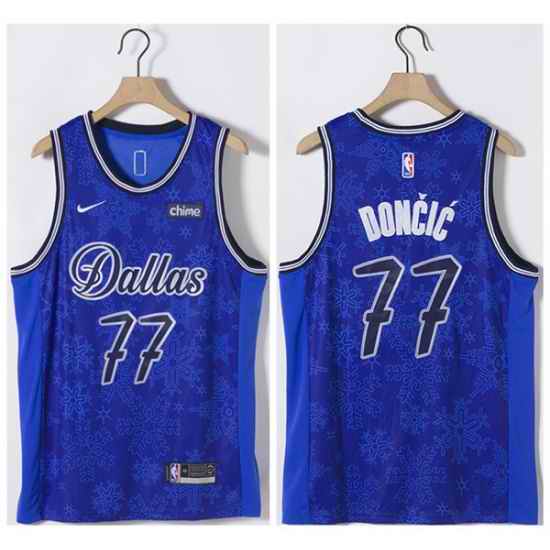 Men Dallas Mavericks #77 Luka Doncic Blue Stitched Basketball Jersey->new york knicks->NBA Jersey