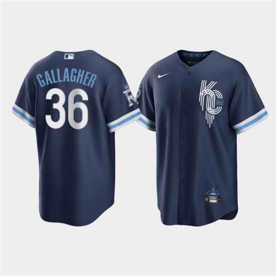 Men Kansas City Royals #36 Cam Gallagher 2022 Navy City Connect Cool Base Stitched jersey->kansas city royals->MLB Jersey
