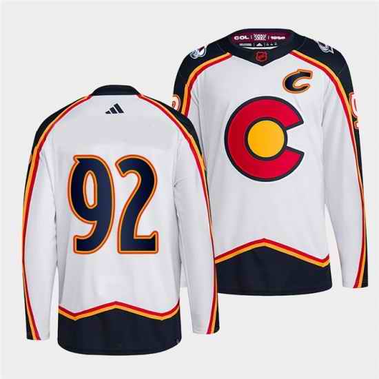 Women Colorado Avalanche 92 Gabriel Landeskog 2022 #23 White Reverse Retro Stitched Jersey->boston bruins->NHL Jersey