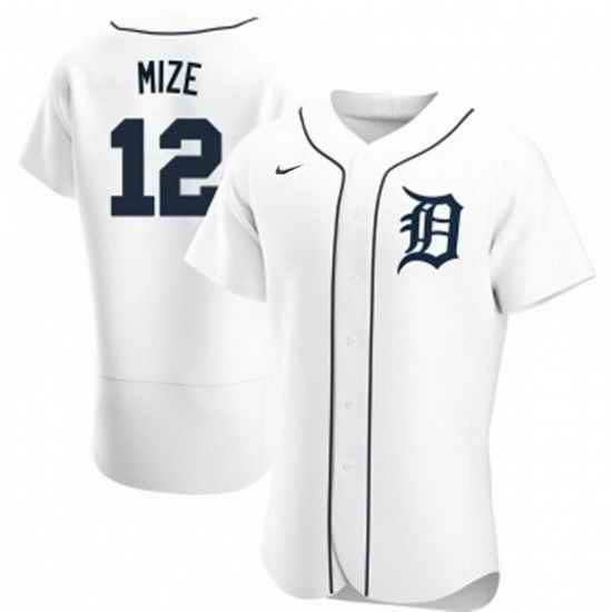 Men Detroit Tigers #12 Casey Mize White Flex Base Stitched jersey->detroit tigers->MLB Jersey