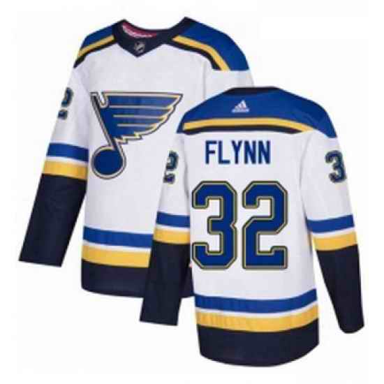 Youth Adidas St Louis Blues #32 Brian Flynn Authentic White Away NHL Jersey->youth nhl jersey->Youth Jersey