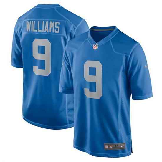 Men Detroit Lions #9 Jameson Williams 2022 Blue Stitched Game Jerseys->denver broncos->NFL Jersey