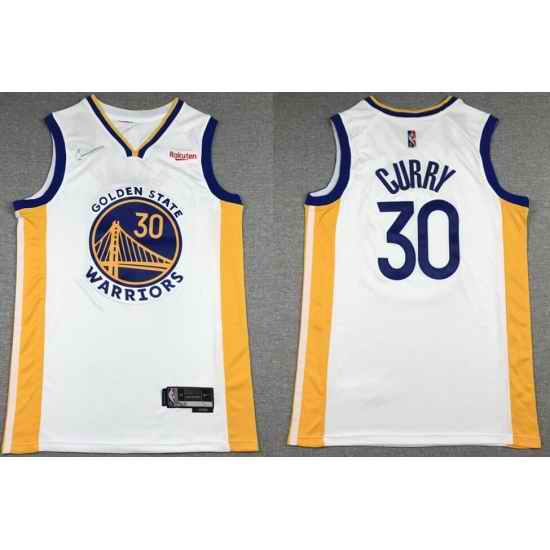 Men Golden State Warriors #30 Stephen Curry 75th Anniversary White Stitched Basketball Jersey->golden state warriors->NBA Jersey