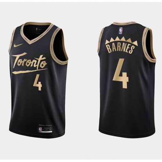 Men Toronto Raptors #4 Scottie Barnes Black City Edition Swingman Stitched Basketball Jersey->san antonio spurs->NBA Jersey