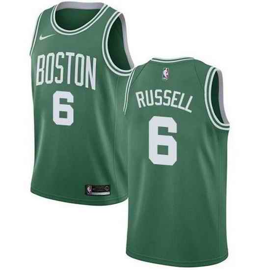 Men Boston Celtics #6 Bill Russell Green Stitched Basketball Jersey->brooklyn nets->NBA Jersey