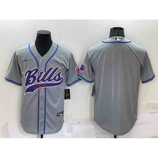 Men Buffalo Bills Blank Gray Cool Base Stitched Baseball Jersey->carolina panthers->NFL Jersey