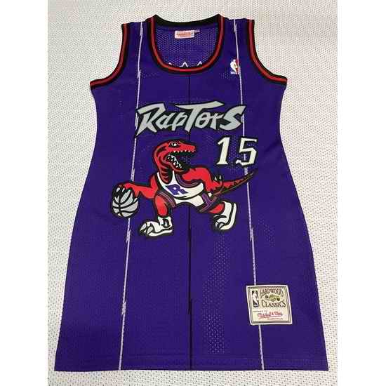 Women Toronto Raptors #15 Vince Carter Dress Stitched Jersey Purple->memphis grizzlies->NBA Jersey
