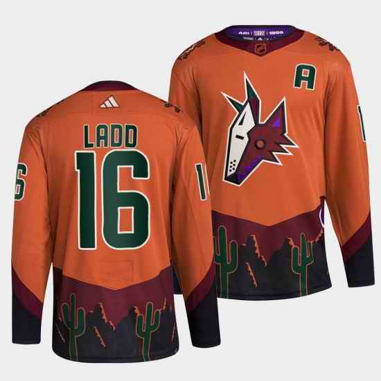 Men Arizona Coyotes #16 Andrew Ladd Orange 2022 23 Reverse Retro Stitched Jersey->calgary flames->NHL Jersey