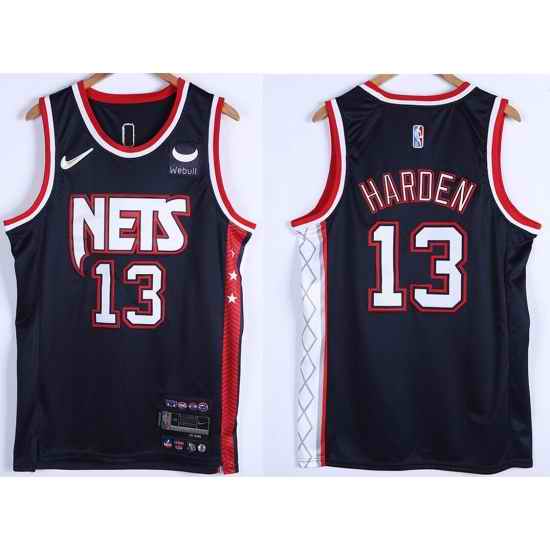 Men Brooklyn Nets James Harden #13 75th Anniversary Swingman Stitched Basketball Jersey->brooklyn nets->NBA Jersey