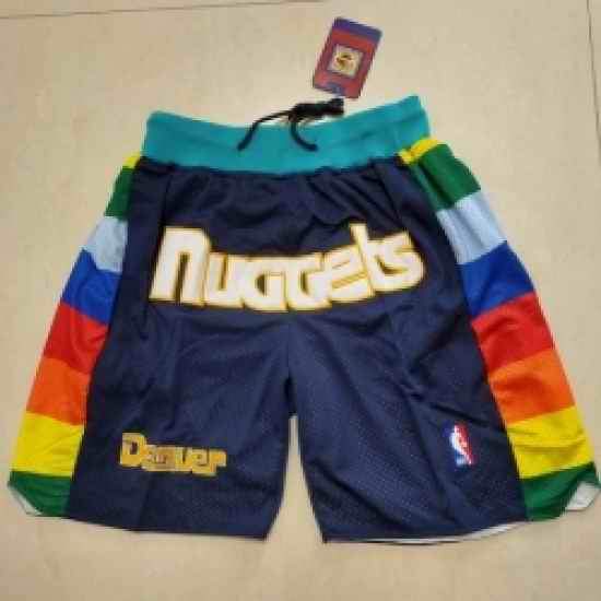 Men Denver Nuggets Navy Shorts->nba shorts->NBA Jersey