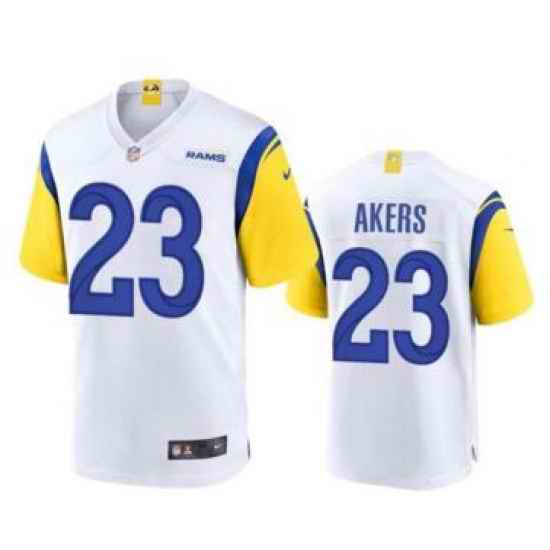 Men Los Angeles Rams #23 Cam Akers 2020 White Vapor Untouchable Limited Stitched Jersey->new england patriots->NFL Jersey