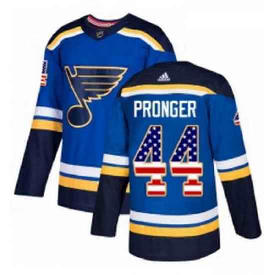 Youth Adidas St Louis Blues #44 Chris Pronger Authentic Blue USA Flag Fashion NHL Jersey->youth nhl jersey->Youth Jersey