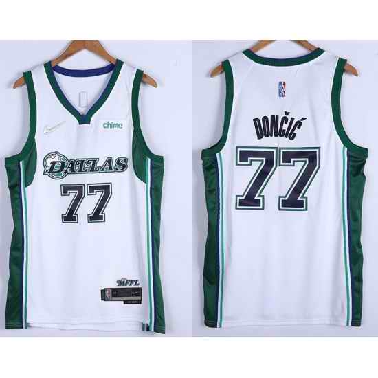 Men Dallas Mavericks Luka Doncic #77 75th Anniversary Swingman Stitched Basketball Jersey->dallas mavericks->NBA Jersey