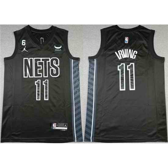 Men Brooklyn Nets 11 Kyrie Irving Black2022 23 Statement Edition No #6 Patch Stitched Basketball Jersey->boston celtics->NBA Jersey