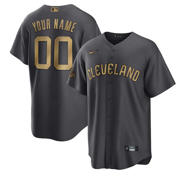 Men's Cleveland Guardians Active Player Custom Charcoal 2022 All-Star Cool Base Stitched Baseball Jersey->cincinnati reds->MLB Jersey