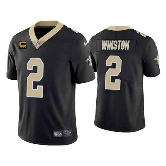 Men New Orleans Saints 2022 #2 Jameis Winston Black With 4-star C Patch Vapor Untouchable Limited Stitched NFL Jersey->new orleans saints->NFL Jersey