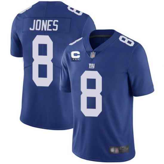 Men New York Giants 2022 #8 Daniel Jones Blue With 3-star C Patch Vapor Untouchable Limited Stitched NFL Jersey->new orleans saints->NFL Jersey