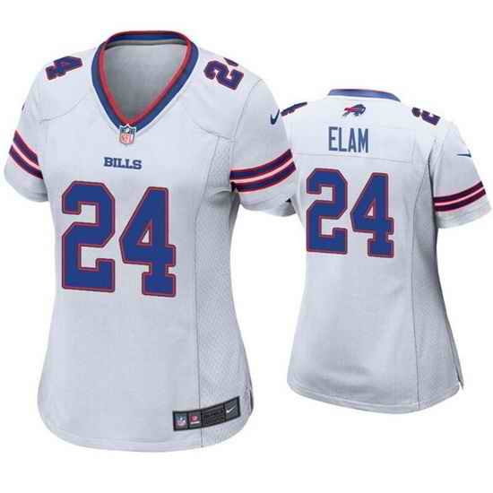 Women Buffalo Bills #24 Kaiir Elam White Stitched Football Jerse->women nfl jersey->Women Jersey
