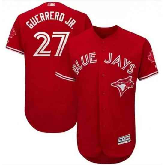 Men Toronto Blue Jays #27 Vladimir Guerrero Jr. Red Cool Base Jersey->new york mets->MLB Jersey
