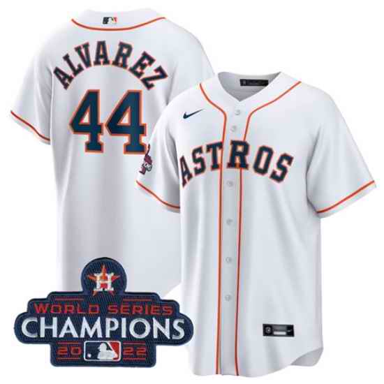 Men's Houston Astros #44 Yordan Alvarez White 2022 World Series Champions Home Stitched Baseball Jersey->houston astros->MLB Jersey