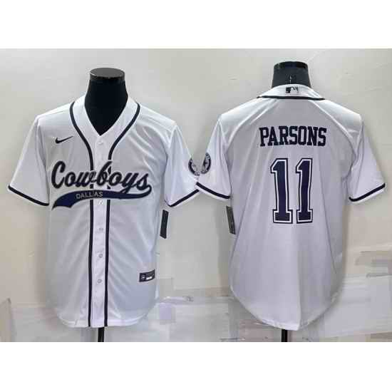Men Dallas Cowboys #11 Micah Parsons White Cool Base Stitched Baseball Jersey->cleveland browns->NFL Jersey