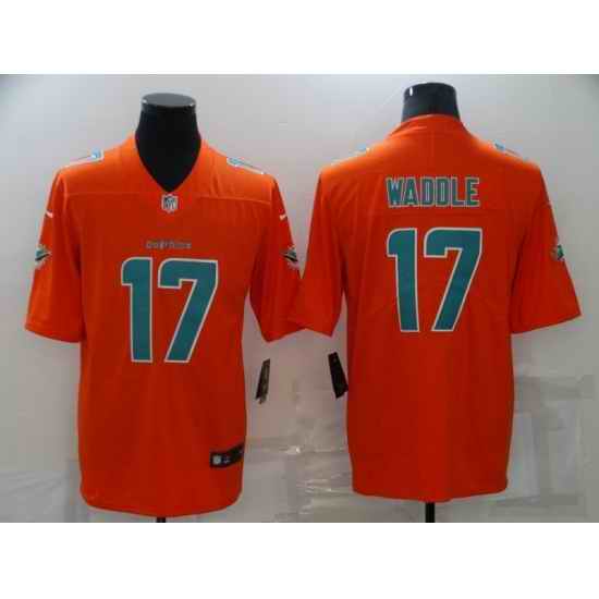 Men's Miami Dolphins #17 Jaylen Waddle Orange 2021 Vapor Untouchable Nike Limited Jersey->new york jets->NFL Jersey