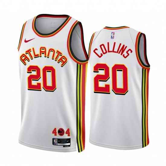 Men's Atlanta Hawks #20 John Collins 2022-23 White Association Edition Stitched Jersey->boston celtics->NBA Jersey