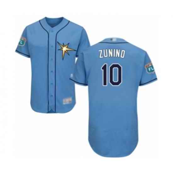 Men's Tampa Bay Rays #10 Mike Zunino Light Blue Flexbase Authentic Collection Baseball Player Jersey->texas rangers->MLB Jersey