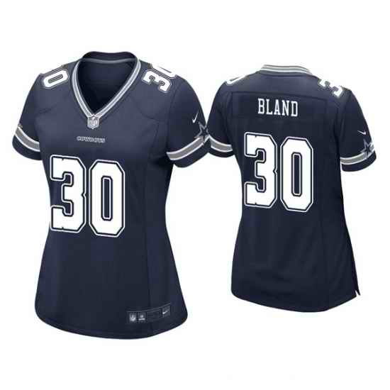 Women Dallas Cowboys #30 DaRon Bland Navy Stitched Game Jersey->women nfl jersey->Women Jersey