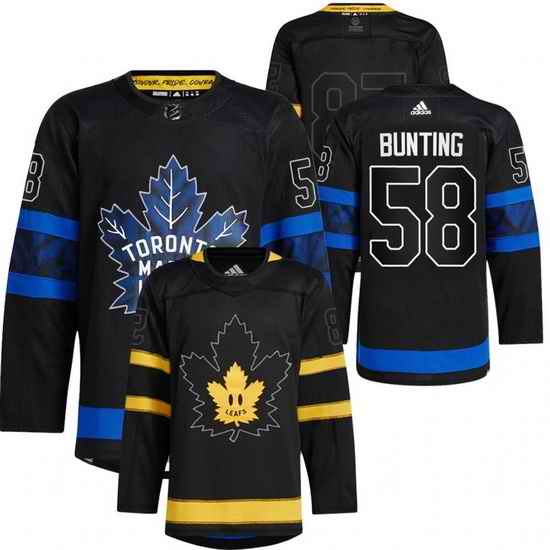 Men Toronto Maple Leafs Black #58 Michael Bunting Alternate Premier Breakaway Reversible Stitched Jersey->vegas golden knights->NHL Jersey