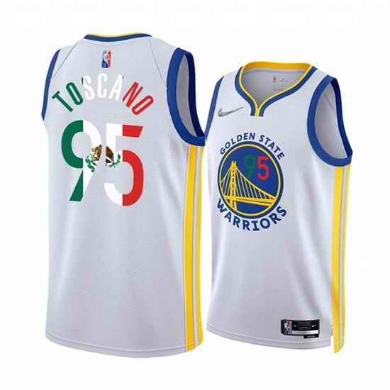 Men Golden State Warriors #95 Juan Toscano Anderson 2022 White Special Mexico Edition Stitched Jersey->golden state warriors->NBA Jersey