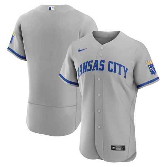 Men Kansas City Royals Blank Grey Flex Base Stitched Jersey->kansas city royals->MLB Jersey
