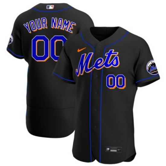 Men Women Youth Toddler New York Mets Black Custom Nike MLB Flex Base Jersey->customized nfl jersey->Custom Jersey