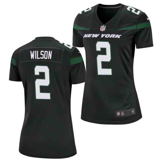 Women Nike New York Jets #2 Zach Wilson Black Vapor Limited Jersey->women nfl jersey->Women Jersey