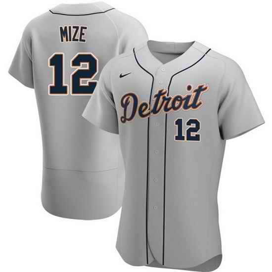 Men Detroit Tigers #12 Casey Mize Grey Flex Base Stitched jersey->detroit tigers->MLB Jersey