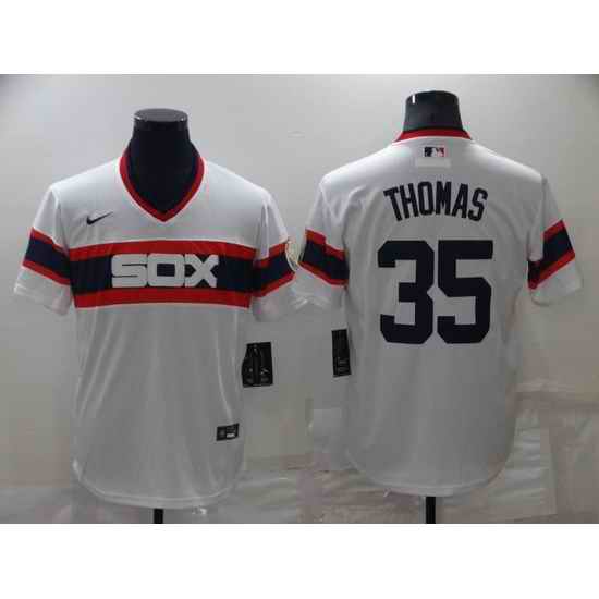 Men Chicago White Sox #35 Frank Thomas Throwback Cool Base Stitched Jerse->chicago cubs->MLB Jersey