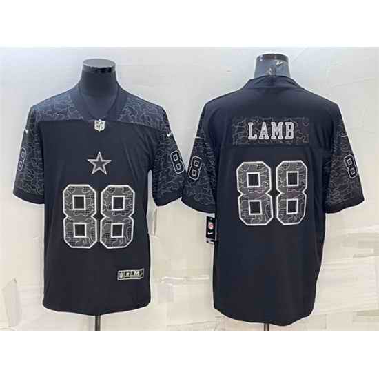 Men Dallas Cowboys #88 CeeDee Lamb Black Reflective Limited Stitched Football Jersey->dallas cowboys->NFL Jersey