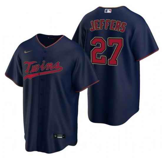 Men Minnesota Twins #27 Ryan Jeffers Navy Cool Base Stitched Jerse->new york yankees->MLB Jersey