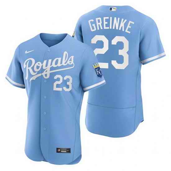 Men Kansas City Royals #23 Zack Greinke Light Blue Flex Base Stitched jersey->kansas city royals->MLB Jersey