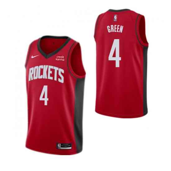 Men Houston Rockets #4 Jalen Green Red Stitched Basketball Jersey->toronto raptors->NBA Jersey