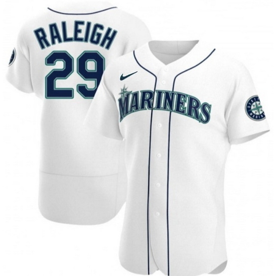 Men Seattle Mariners #29 Cal Raleigh White Flex Base Stitched Jersey->new york mets->MLB Jersey