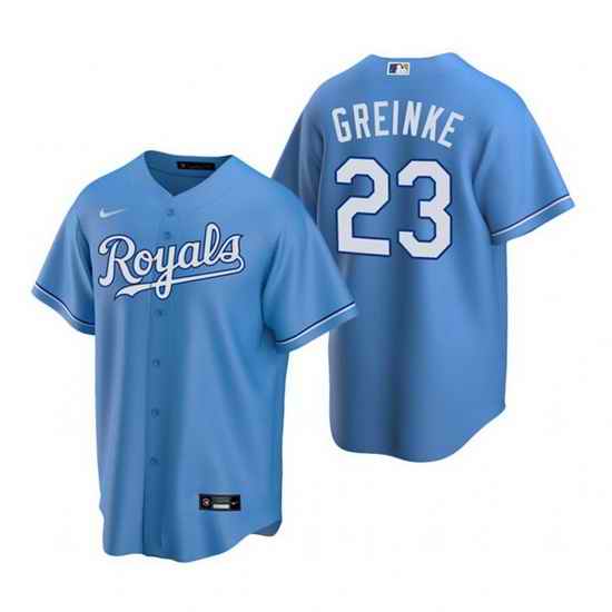 Men Kansas City Royals #23 Zack Greinke Light Blue Cool Base Stitched jersey->kansas city royals->MLB Jersey