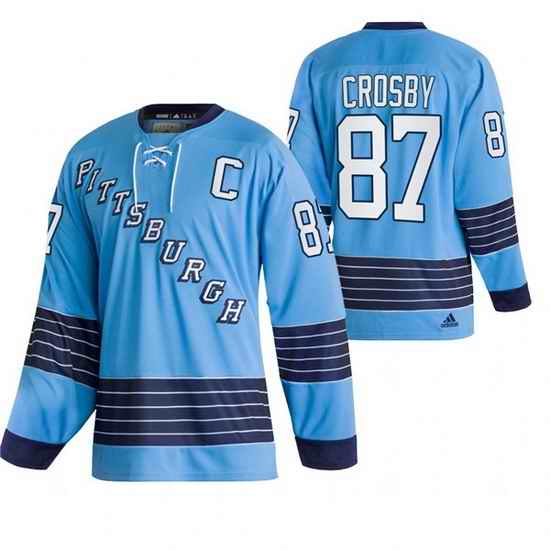 Men Pittsburgh Penguins #87 Sidney Crosby 2022 Blue Classics Stitched jersey->seattle kraken->NHL Jersey