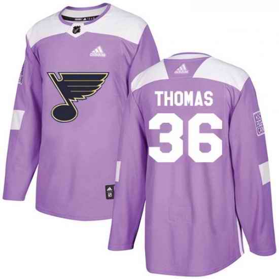 Youth Adidas St Louis Blues #36 Robert Thomas Authentic Purple Fights Cancer Practice NHL Jersey->youth nhl jersey->Youth Jersey